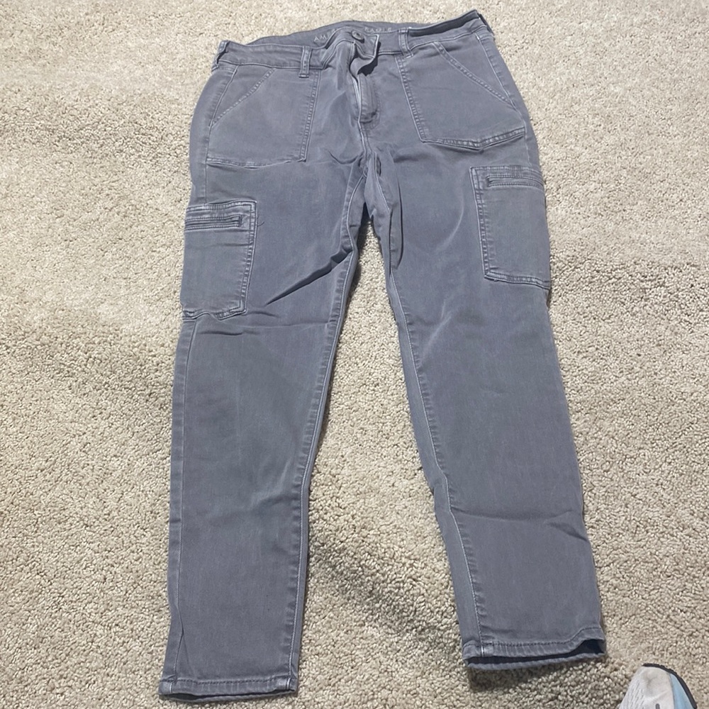 American Eagle next level stretch high rise jegging gray 14